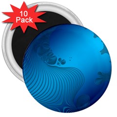 Fractals Lines Wave Pattern 3  Magnets (10 Pack)  by Nexatart