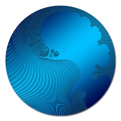 Fractals Lines Wave Pattern Magnet 5  (round) by Nexatart