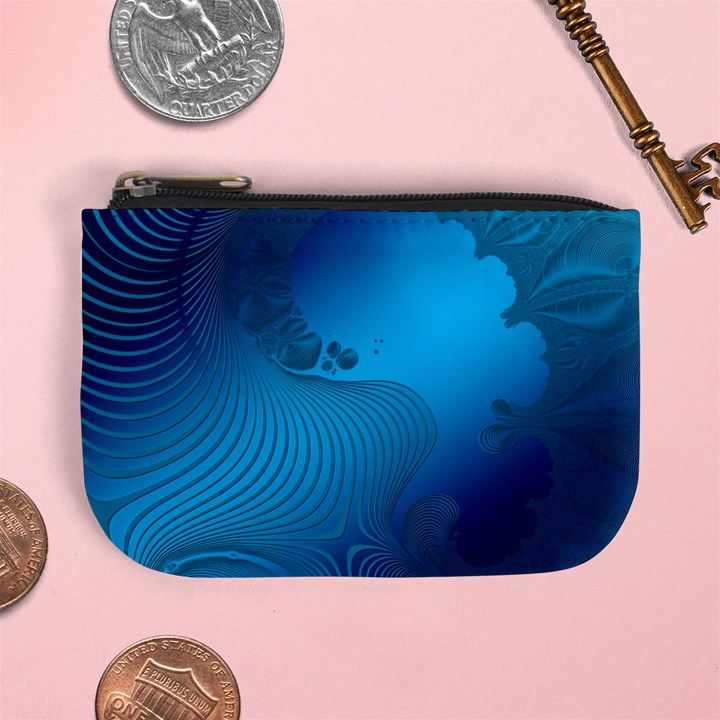 Fractals Lines Wave Pattern Mini Coin Purses