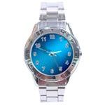 Fractals Lines Wave Pattern Stainless Steel Analogue Watch Front