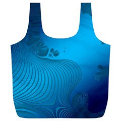 Fractals Lines Wave Pattern Full Print Recycle Bags (l)  by Nexatart