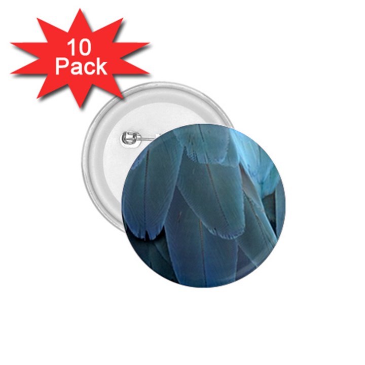 Feather Plumage Blue Parrot 1.75  Buttons (10 pack)