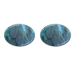 Feather Plumage Blue Parrot Cufflinks (oval) by Nexatart