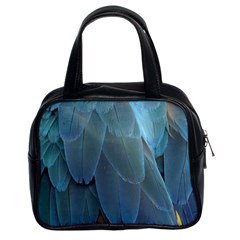 Feather Plumage Blue Parrot Classic Handbags (2 Sides) by Nexatart