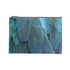 Feather Plumage Blue Parrot Cosmetic Bag (large)  by Nexatart