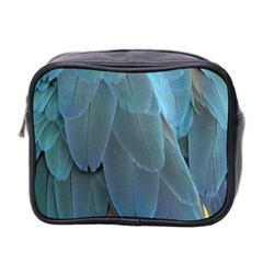 Feather Plumage Blue Parrot Mini Toiletries Bag 2-side by Nexatart