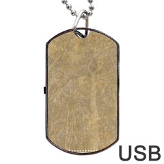 Abstract Forest Trees Age Aging Dog Tag Usb Flash (one Side) by Nexatart