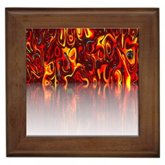 Effect Pattern Brush Red Orange Framed Tiles by Nexatart