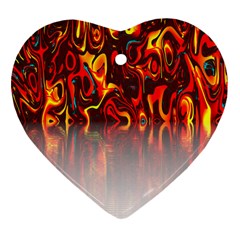 Effect Pattern Brush Red Orange Ornament (heart) by Nexatart