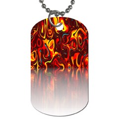 Effect Pattern Brush Red Orange Dog Tag (one Side) by Nexatart