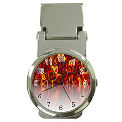 Effect Pattern Brush Red Orange Money Clip Watches by Nexatart