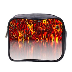 Effect Pattern Brush Red Orange Mini Toiletries Bag 2-side by Nexatart