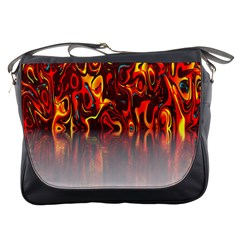 Effect Pattern Brush Red Orange Messenger Bags by Nexatart