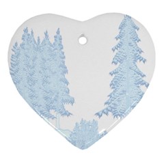 Winter Snow Trees Forest Ornament (heart) by Nexatart