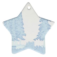 Winter Snow Trees Forest Ornament (star) by Nexatart