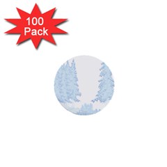 Winter Snow Trees Forest 1  Mini Buttons (100 Pack)  by Nexatart