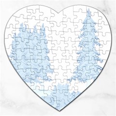 Winter Snow Trees Forest Jigsaw Puzzle (heart) by Nexatart