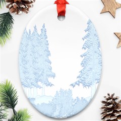 Winter Snow Trees Forest Oval Ornament (two Sides) by Nexatart