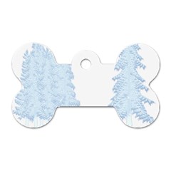 Winter Snow Trees Forest Dog Tag Bone (one Side) by Nexatart