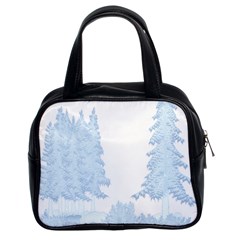 Winter Snow Trees Forest Classic Handbags (2 Sides) by Nexatart