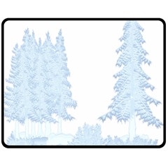 Winter Snow Trees Forest Fleece Blanket (medium)  by Nexatart