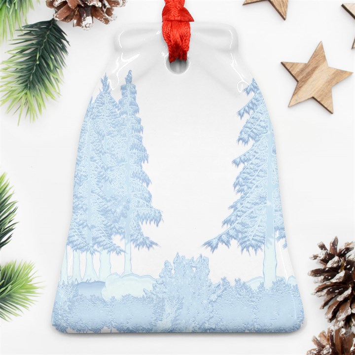 Winter Snow Trees Forest Bell Ornament (Two Sides)