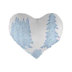 Winter Snow Trees Forest Standard 16  Premium Heart Shape Cushions by Nexatart