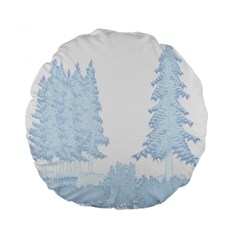 Winter Snow Trees Forest Standard 15  Premium Flano Round Cushions by Nexatart