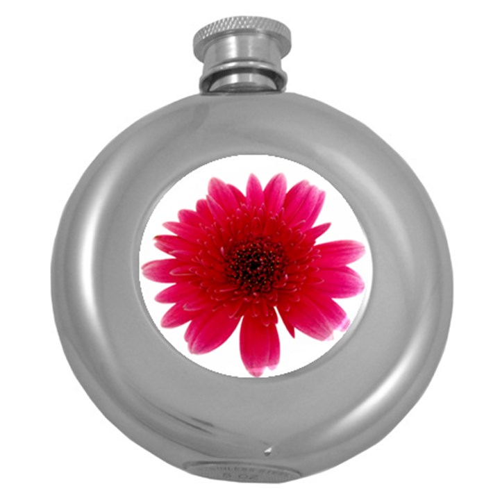 Flower Isolated Transparent Blossom Round Hip Flask (5 oz)