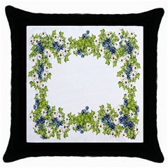 Birthday Card Flowers Daisies Ivy Throw Pillow Case (black) by Nexatart