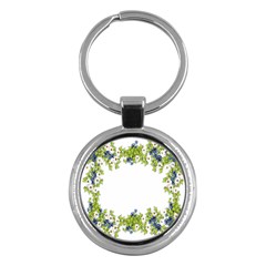 Birthday Card Flowers Daisies Ivy Key Chains (round)  by Nexatart