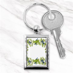 Birthday Card Flowers Daisies Ivy Key Chains (rectangle)  by Nexatart