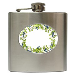 Birthday Card Flowers Daisies Ivy Hip Flask (6 Oz) by Nexatart