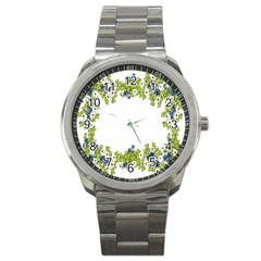 Birthday Card Flowers Daisies Ivy Sport Metal Watch by Nexatart