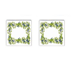 Birthday Card Flowers Daisies Ivy Cufflinks (square) by Nexatart