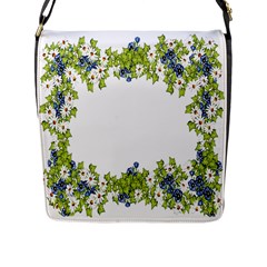 Birthday Card Flowers Daisies Ivy Flap Messenger Bag (l)  by Nexatart