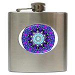 Graphic Isolated Mandela Colorful Hip Flask (6 oz) Front