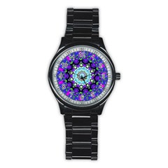 Graphic Isolated Mandela Colorful Stainless Steel Round Watch by Nexatart