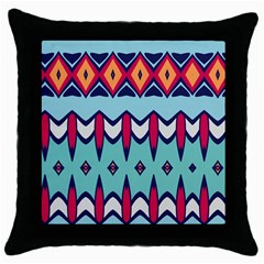 Rhombus Hearts And Other Shapes             Throw Pillow Case (black) by LalyLauraFLM