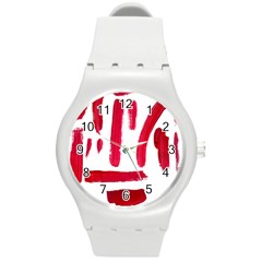 Paint Paint Smear Splotch Texture Round Plastic Sport Watch (m) by Nexatart