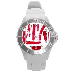 Paint Paint Smear Splotch Texture Round Plastic Sport Watch (l) by Nexatart