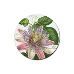 Passion Flower Flower Plant Blossom Rubber Round Coaster (4 Pack)  by Nexatart