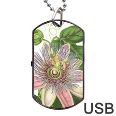 Passion Flower Flower Plant Blossom Dog Tag Usb Flash (two Sides) by Nexatart