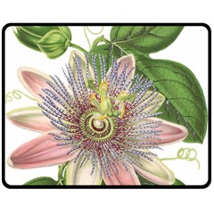 Passion Flower Flower Plant Blossom Double Sided Fleece Blanket (medium)  by Nexatart