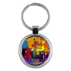 Abstract Vibrant Colour Key Chains (round)  by Nexatart