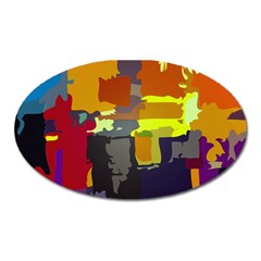 Abstract Vibrant Colour Oval Magnet by Nexatart