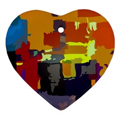 Abstract Vibrant Colour Heart Ornament (two Sides) by Nexatart