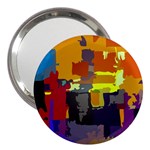 Abstract Vibrant Colour 3  Handbag Mirrors Front