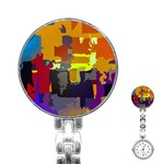 Abstract Vibrant Colour Stainless Steel Nurses Watch Front