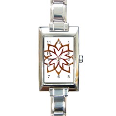 Abstract Shape Outline Floral Gold Rectangle Italian Charm Watch by Nexatart